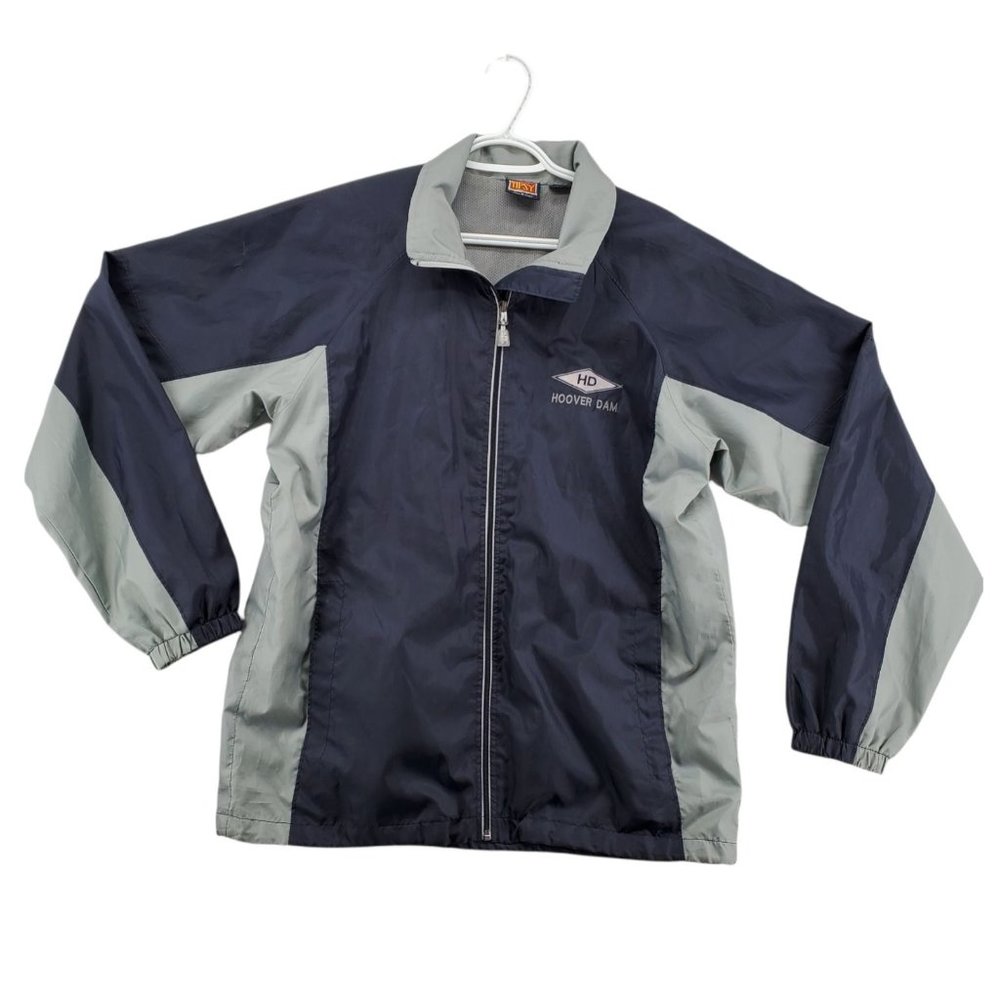 TIPSIE Hoover Dam Jacket Women's Long Sleeve Full Zip Windbreaker Blue Large
